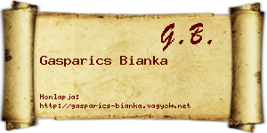 Gasparics Bianka névjegykártya